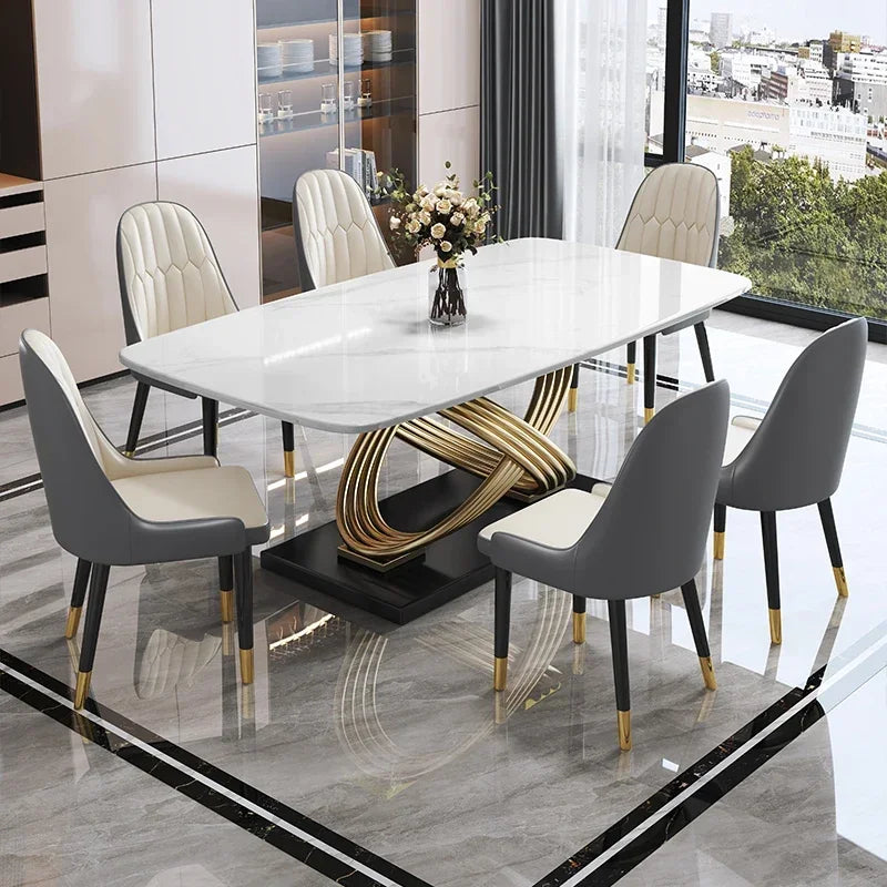 Salon Marble Dining Table Dinner Patio Restaurant Conference Coffe Dining Table Console Kitchen Home Furniture
