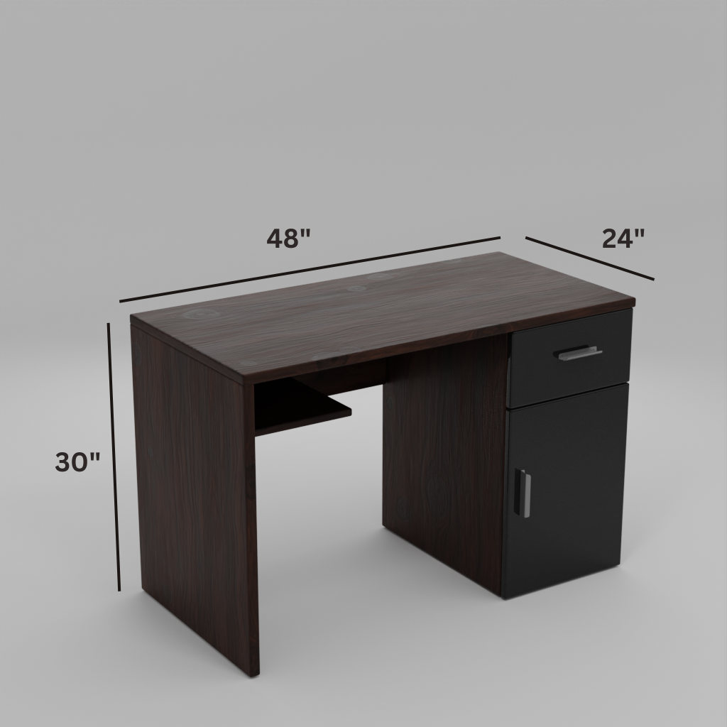 Athena Study Table in dark wood finish