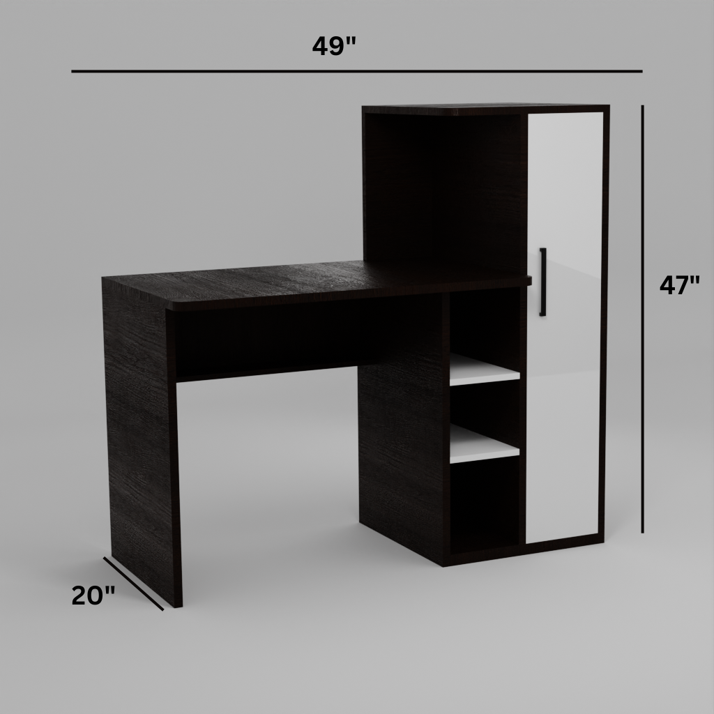 Wakefit N Study Table In Dark wood & Teak Colour