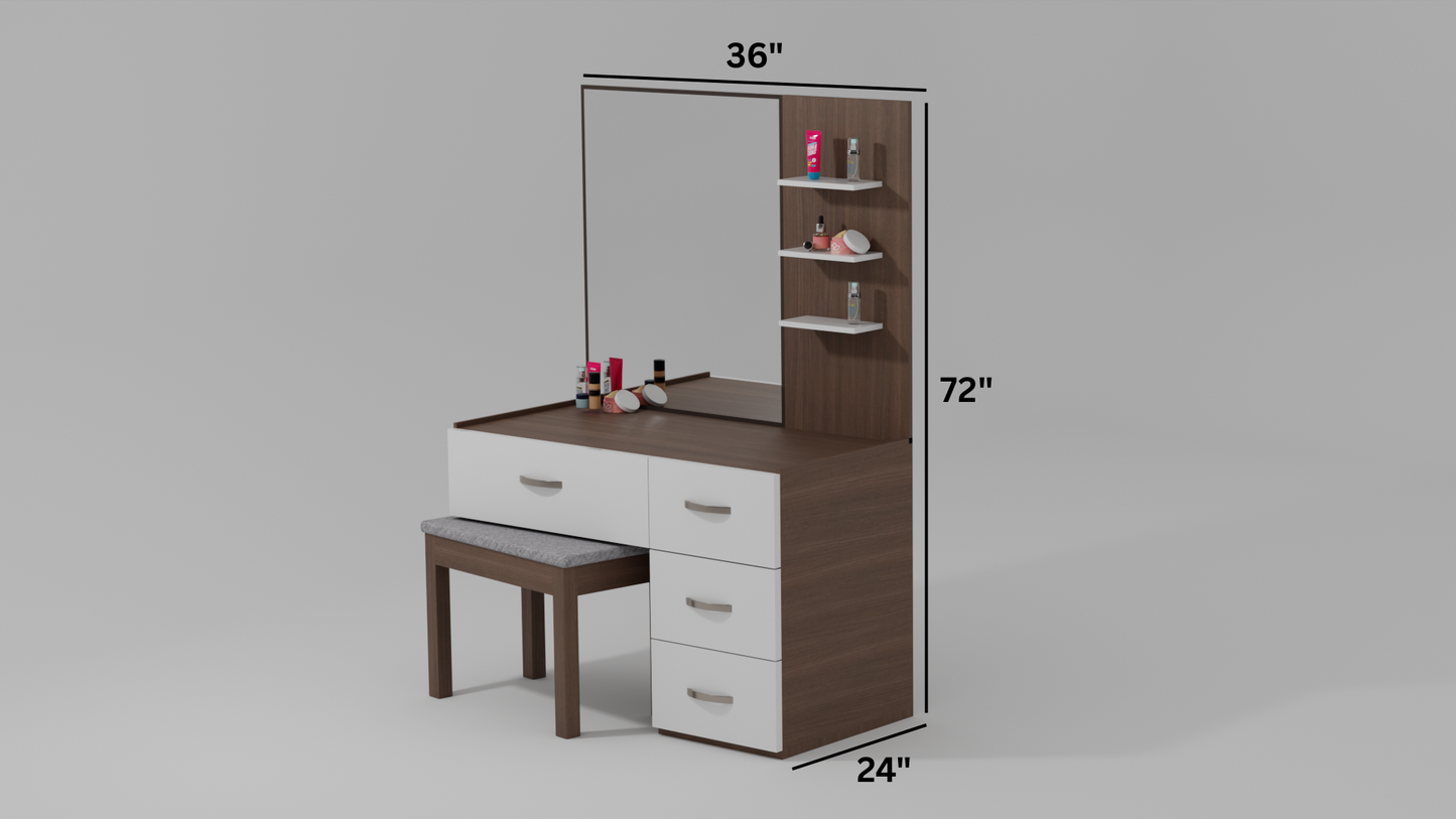 Mirror Magic Wood Finish Dressing Table