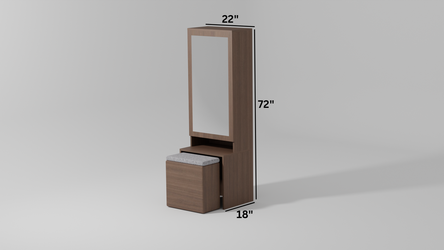 Polished Perch Wood Finish Dressing Table