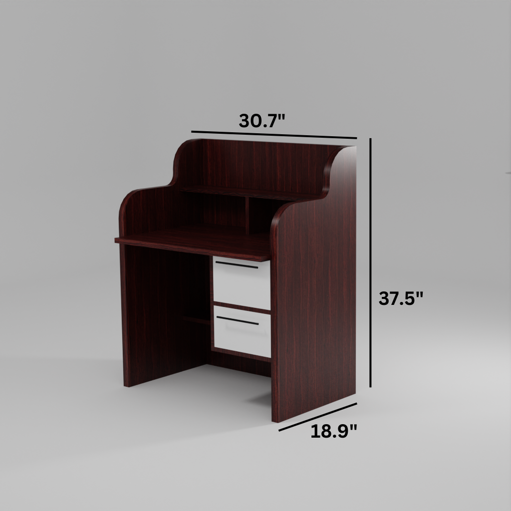 Walnut study Table in Wenge Finish Engineered Wood Writing table