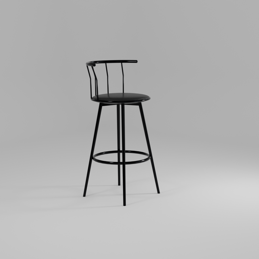 Echo Bar Perch Metal Bar Chair In Black Finish