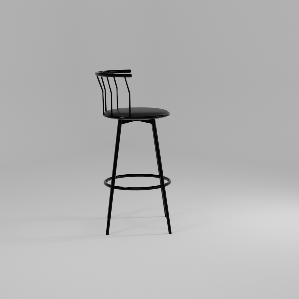 Echo Bar Perch Metal Bar Chair In Black Finish