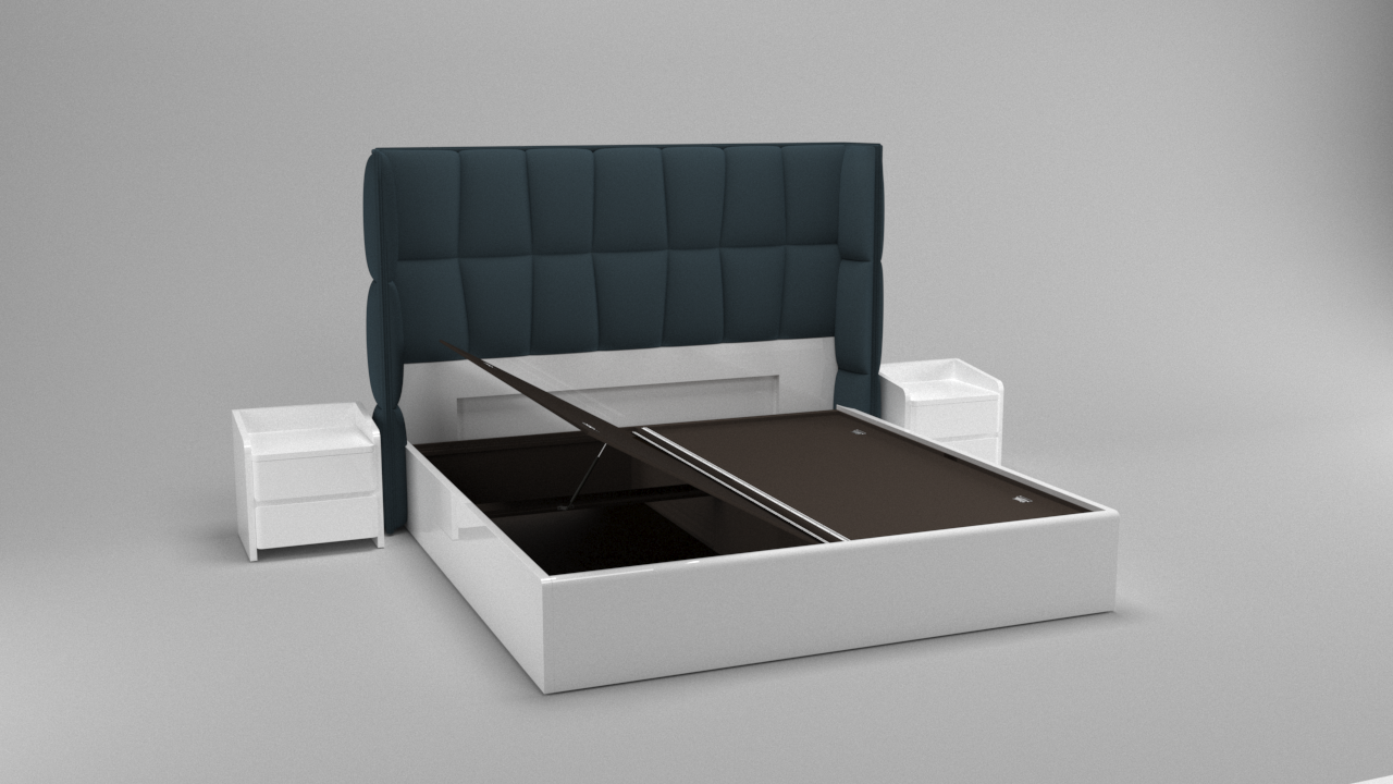 verisage luxury bed with white and blue colour combination