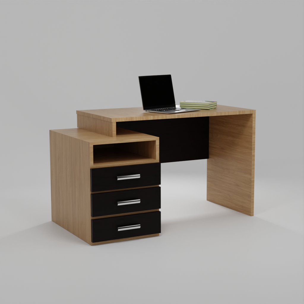 Augustine Dual Tone Engineered Wood Study Table Walnut Brown Finish