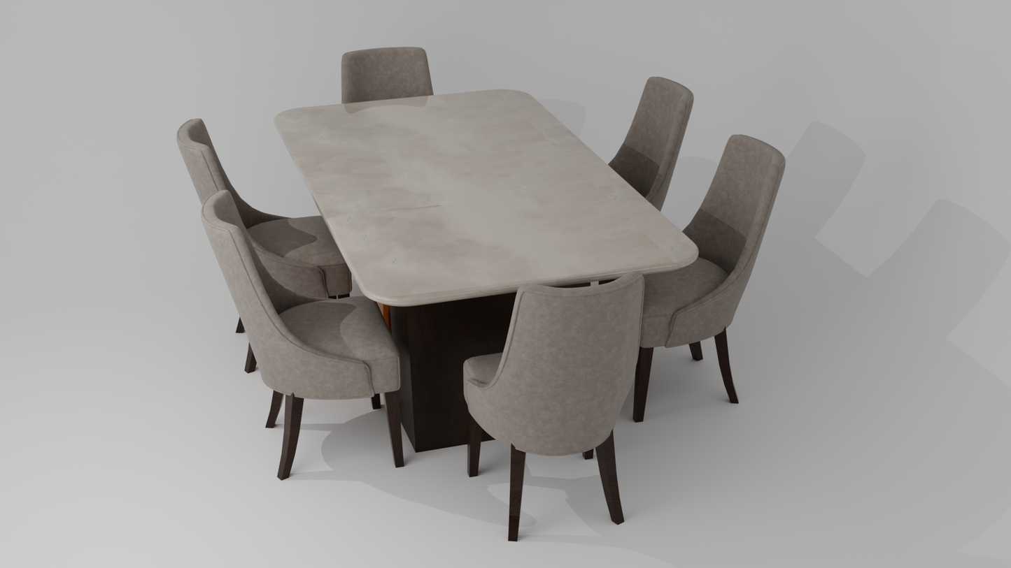 6 seater dinning table marble top