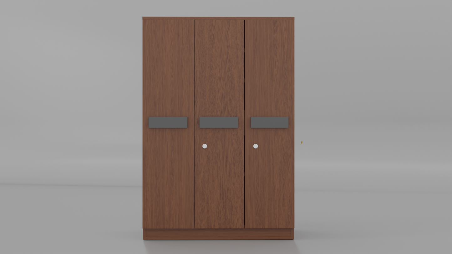 Chiron 3 Door Wooden Almirah – Stylish Triple Door Storage for Modern Homes