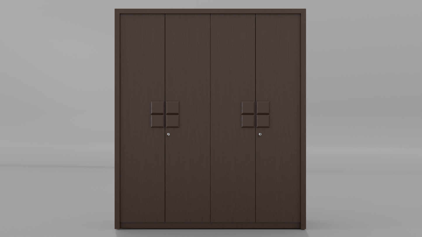 choco dark wooden almirah with four door&nbsp;