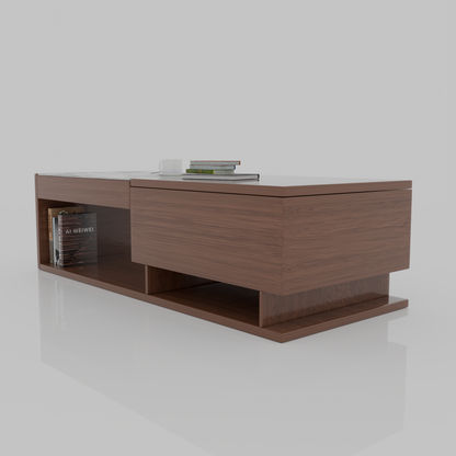 WOODEN RECTANGULAR Centre TABLE WITH MARBLE TOP