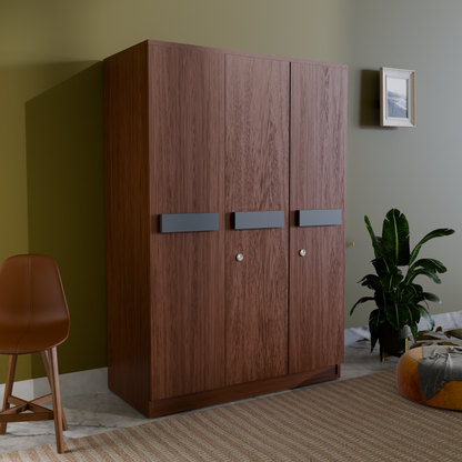 Chiron 3 Door Wooden Almirah – Stylish Triple Door Storage for Modern Homes
