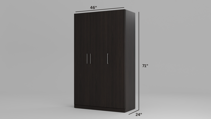 Celestial Closet three door dark wood finish