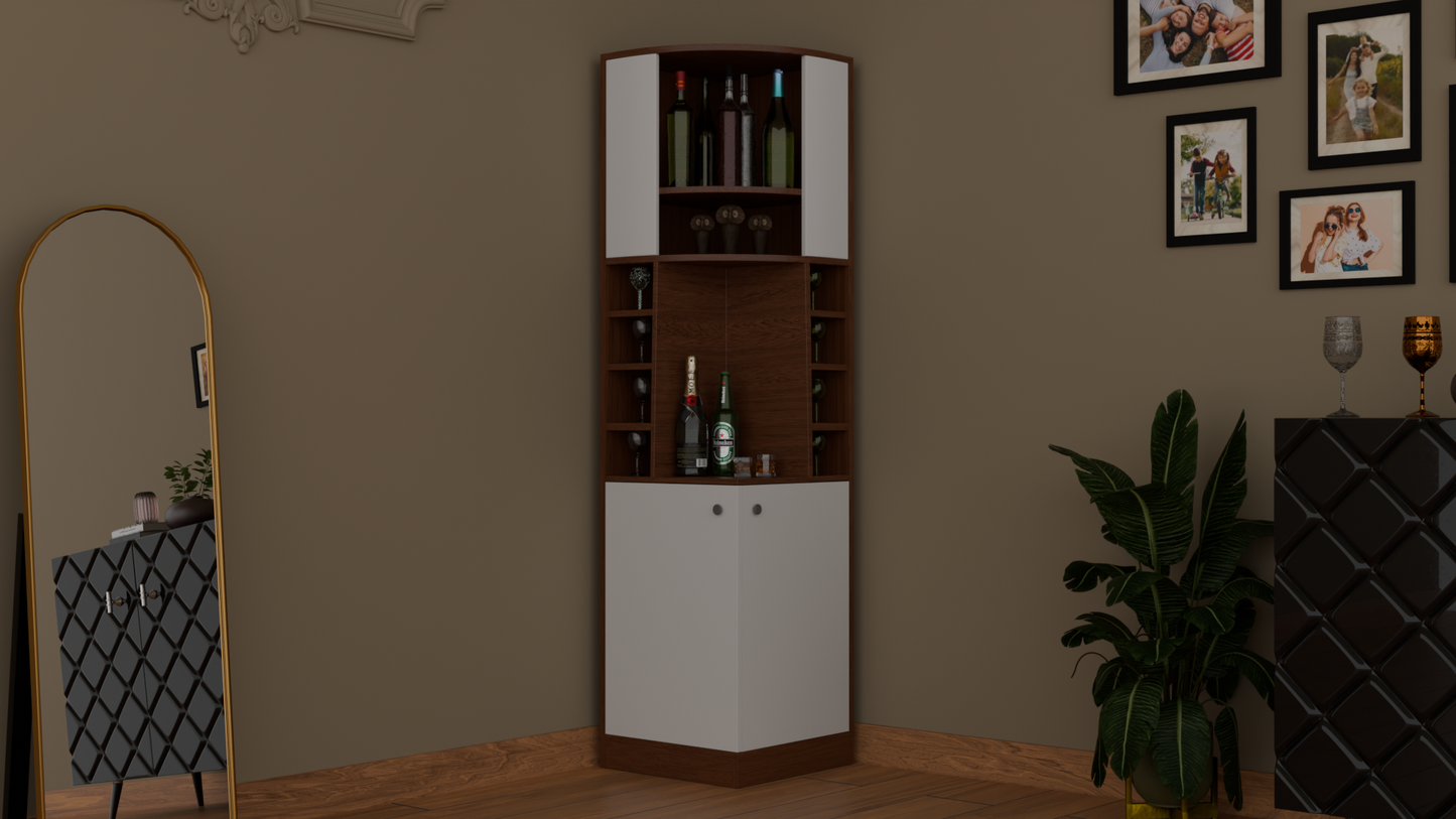 BRAVEALLO DARK CORNER BAR CABINET