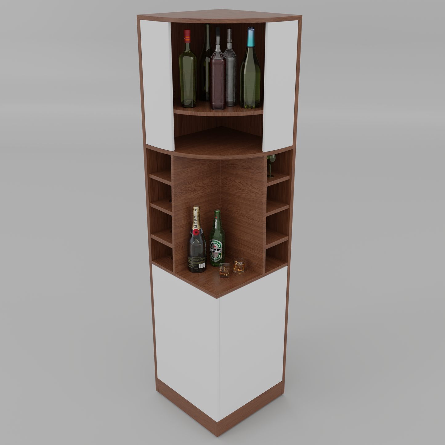 BRAVEALLO DARK CORNER BAR CABINET
