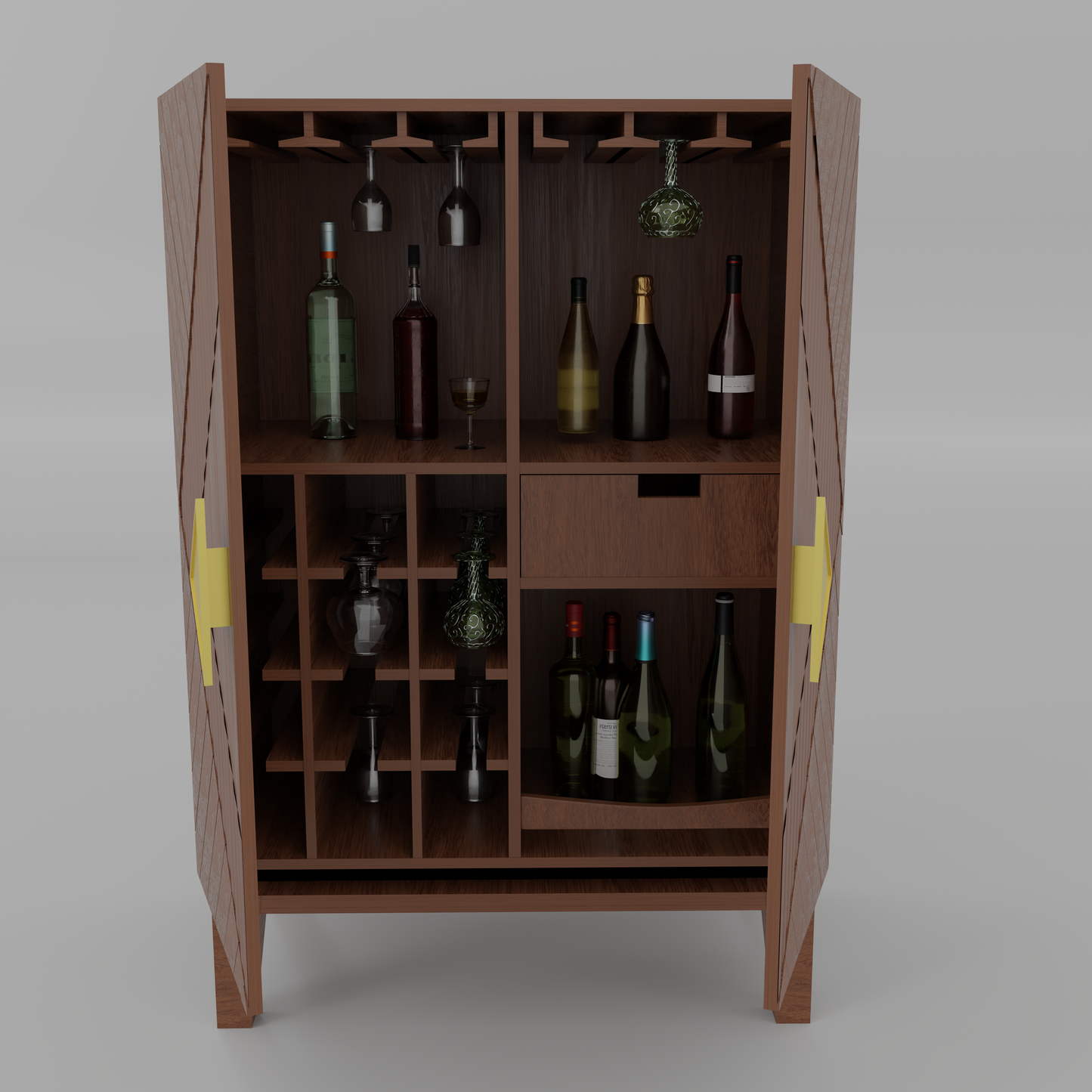FEELCON WOODEN BAR CABINET