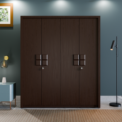 choco dark wooden almirah with four door&nbsp;