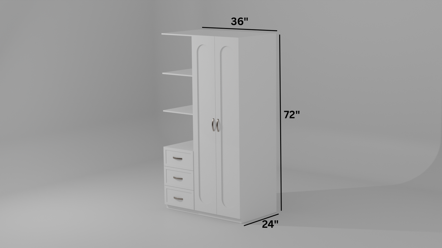 The Forest 2 door Wardrobe in white color