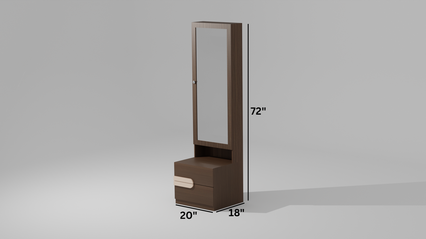 The Monochrome Beauty Dressing Table with a wood finish
