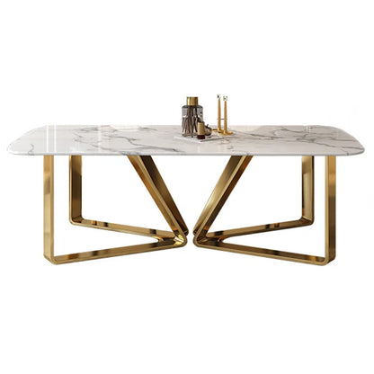 Light luxury marble dining table Nordic ins dining table chair combination rectangular household dining table