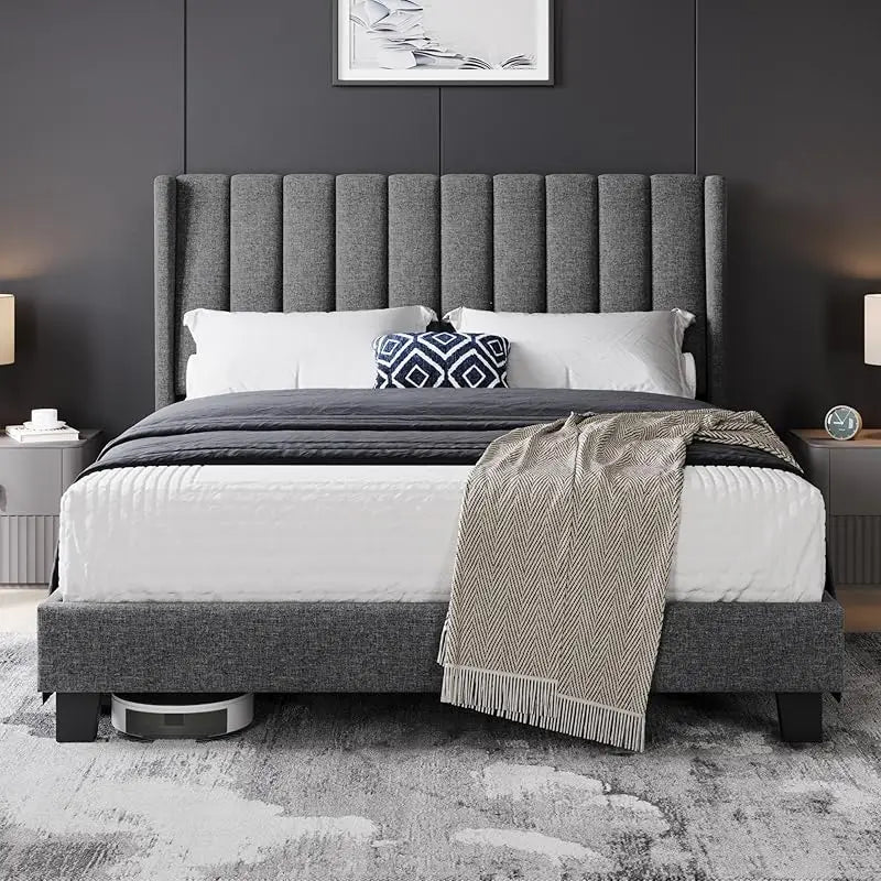 Ardas Interior Luxe Comfort Upholstered  Bed - Fully Customizable with Premium Fabric and High-Quality Framing”