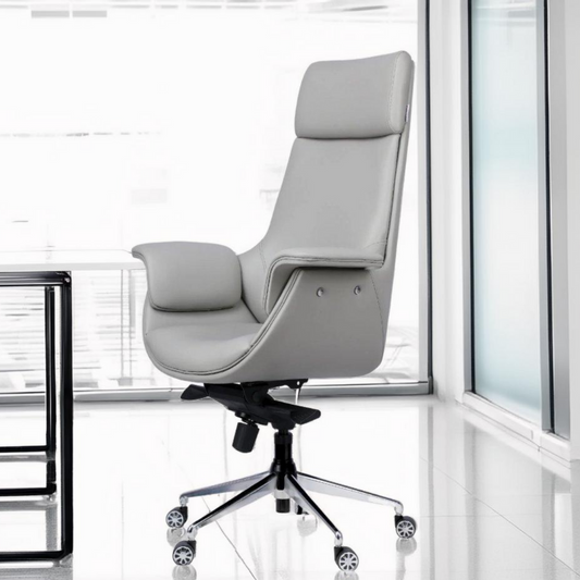 clow grey leather office chair