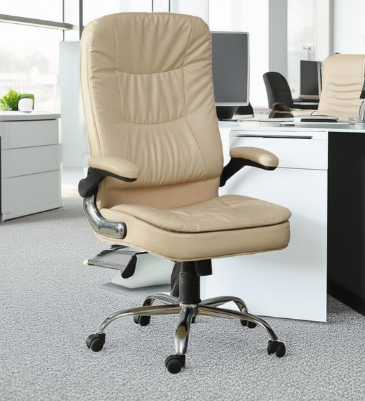 feasta cream leather office chair