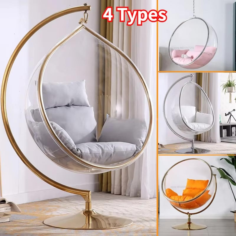 Hanging Ball Space Chair Glass Ball Indoor Hanging Chair Hanging Basket Nordic Outdoor Swing Home Stay Transparent Bubble Chair