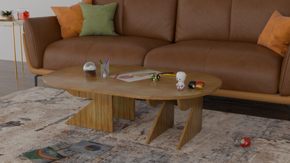 WOOD COFFEE TABLE WITH NATURAL FINISH