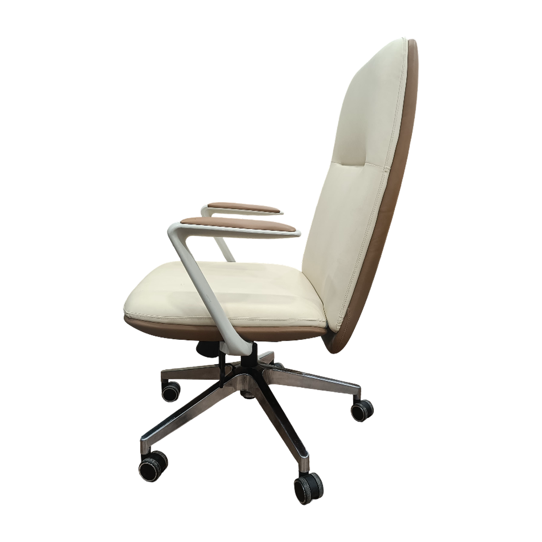Modern white office chair left view 