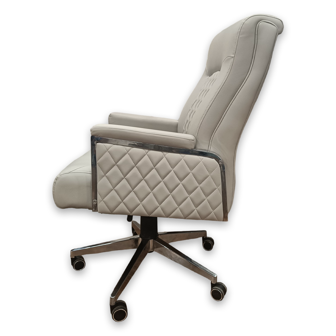 white office chair left view