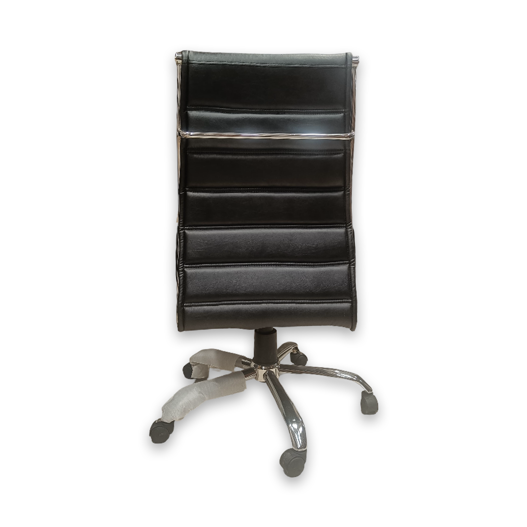 Black office chair back view