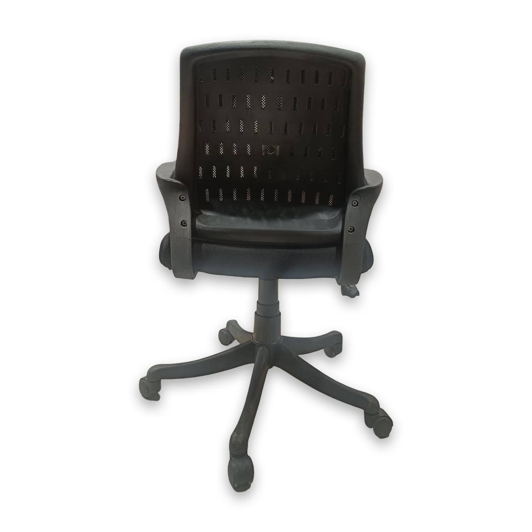 Black office chair back view