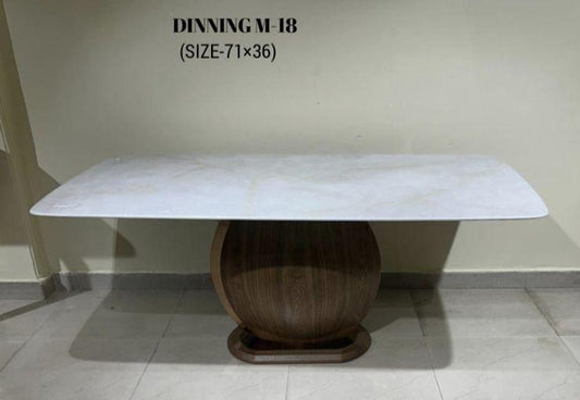 “Grandeur Elite Dining Table with Sleek Marble Top and Modern Finish”