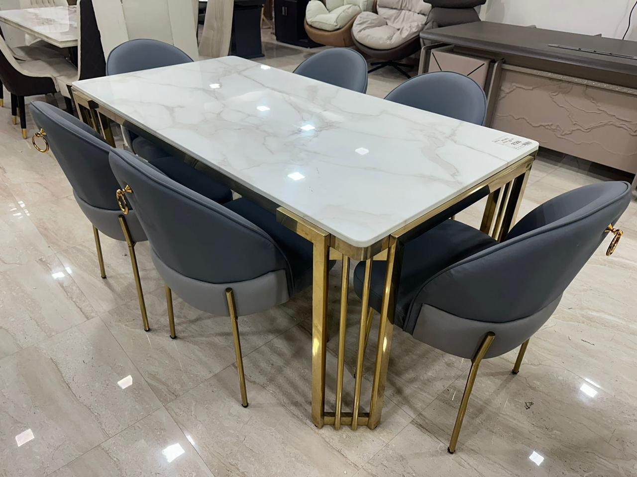 “Valencia Royale Luxury Marble Dining Table with Exquisite Design and Superior Finish”