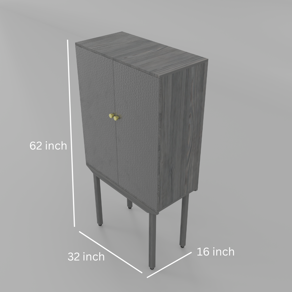 HAMMERED DESIGN BAR CABINET