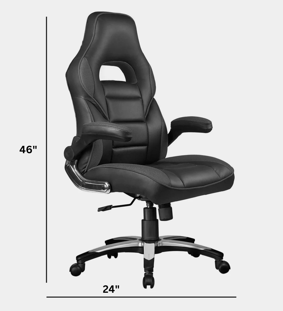 Gaming FlexiErgo Leatherette Chair in Black & Grey Colour