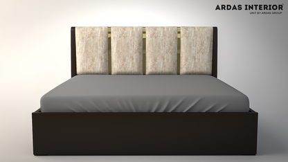 Ardas Interior Solid Wood Queen Hydraulic Bed  | Back Bed Curve