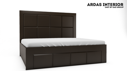 Ardas Interior Solid Wood Double Box, Hydraulic Bed  | Chocolate Bed