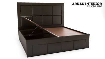 Ardas Interior Solid Wood Double Box, Hydraulic Bed  | Chocolate Bed