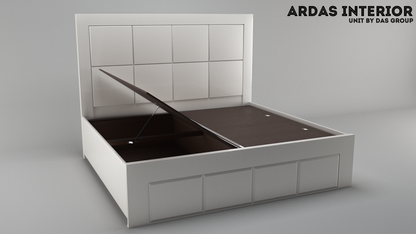 Ardas Interior Solid Wood Double Box, Hydraulic Bed  | Choco Bed