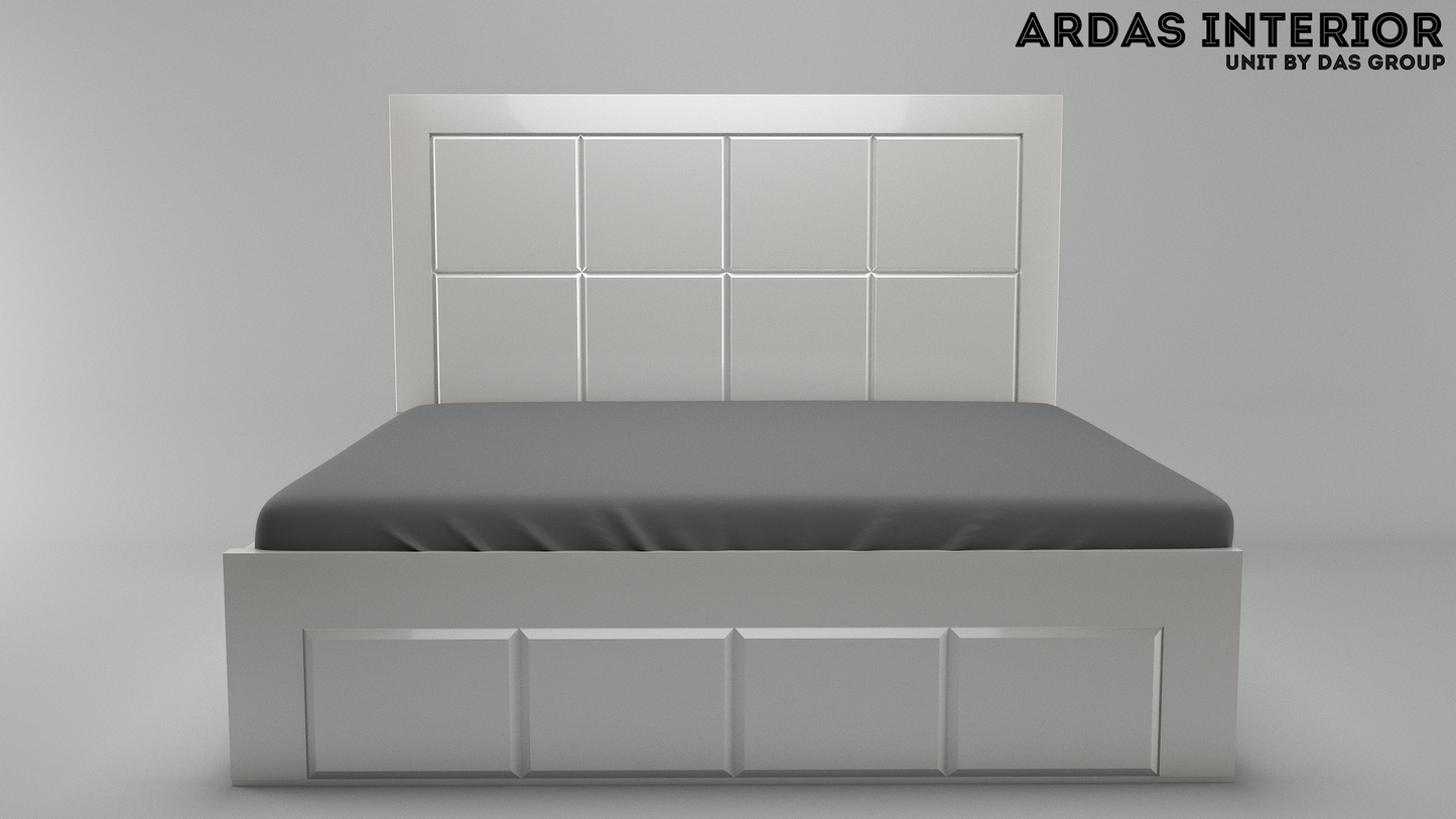 Ardas Interior Solid Wood Double Box, Hydraulic Bed  | Choco Bed