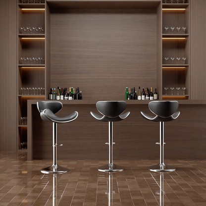 Vanguard  Bar Stool In Black Color and Leatherette