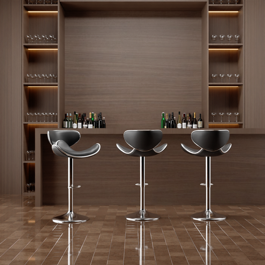 Vanguard  Bar Stool In Black Color and Leatherette