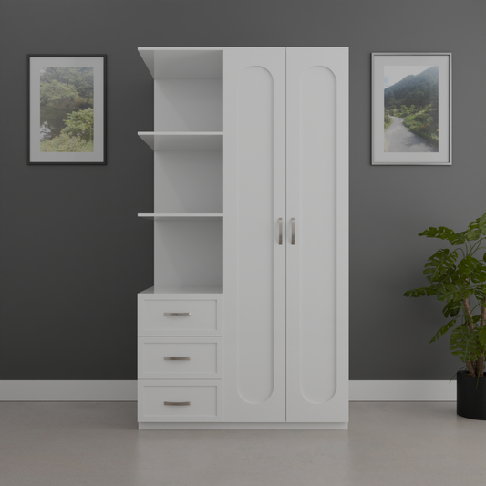 The Forest 2 door Wardrobe in white color