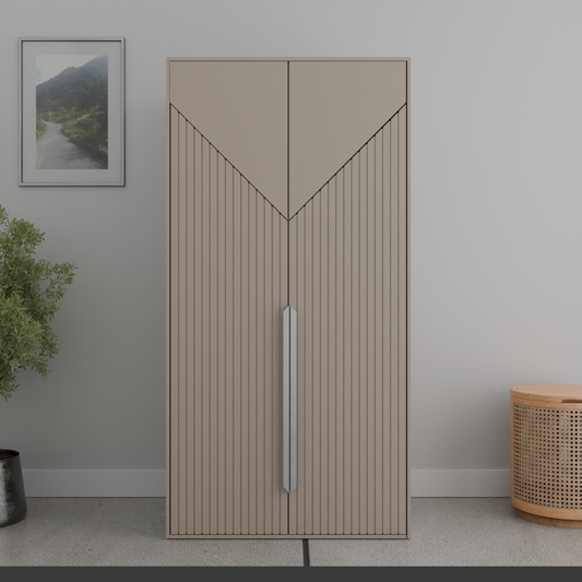 The Atelier two door Wardrobe in matte pink color