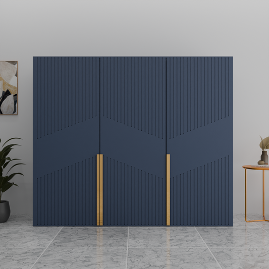 Kyoto Closet three door wardrobe in blue color