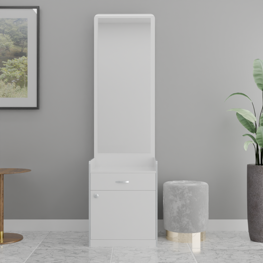 The Ethereal Reflection Dressing Table with a white color finish