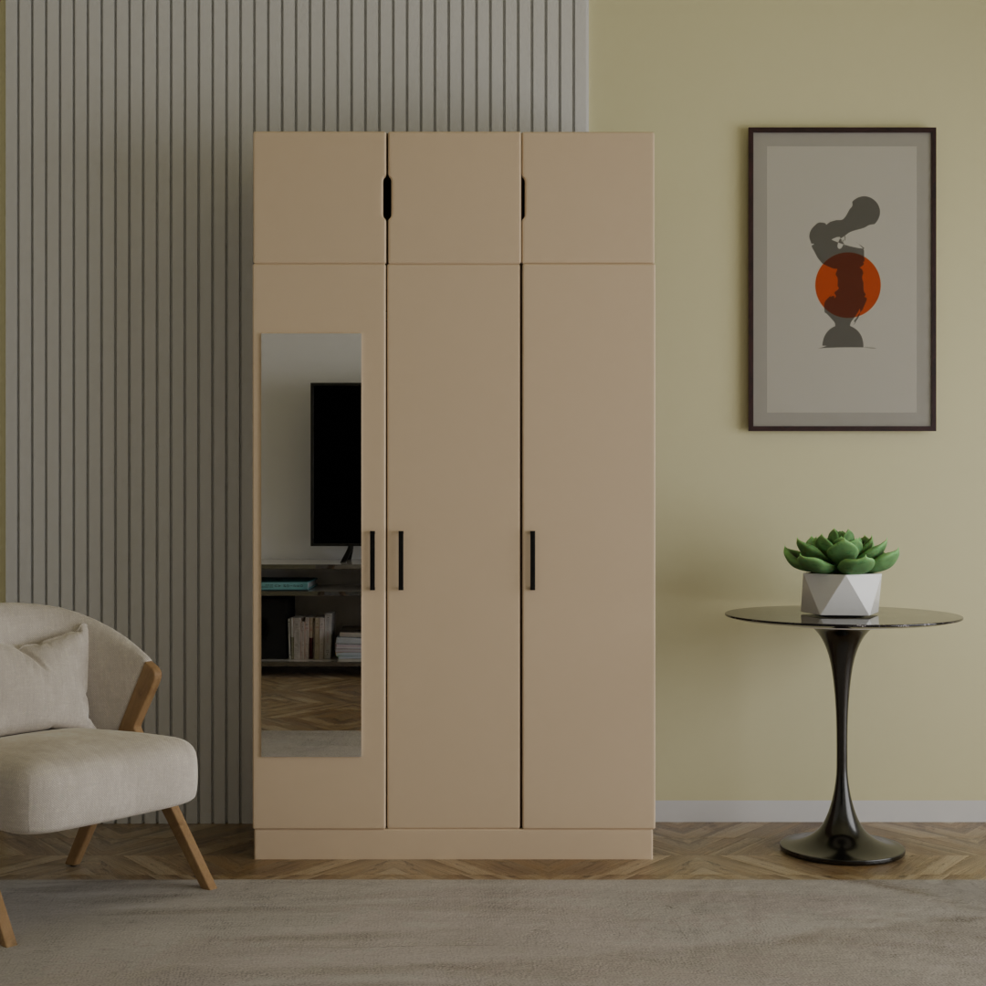 Nebula Nook three door  particle wood fnish with mirror