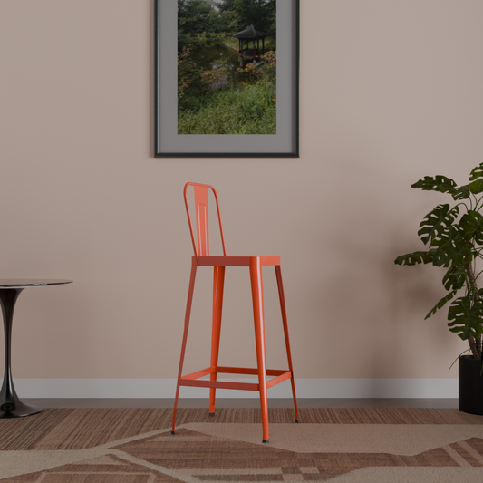 Apex Metal Bar Stool In orange Color