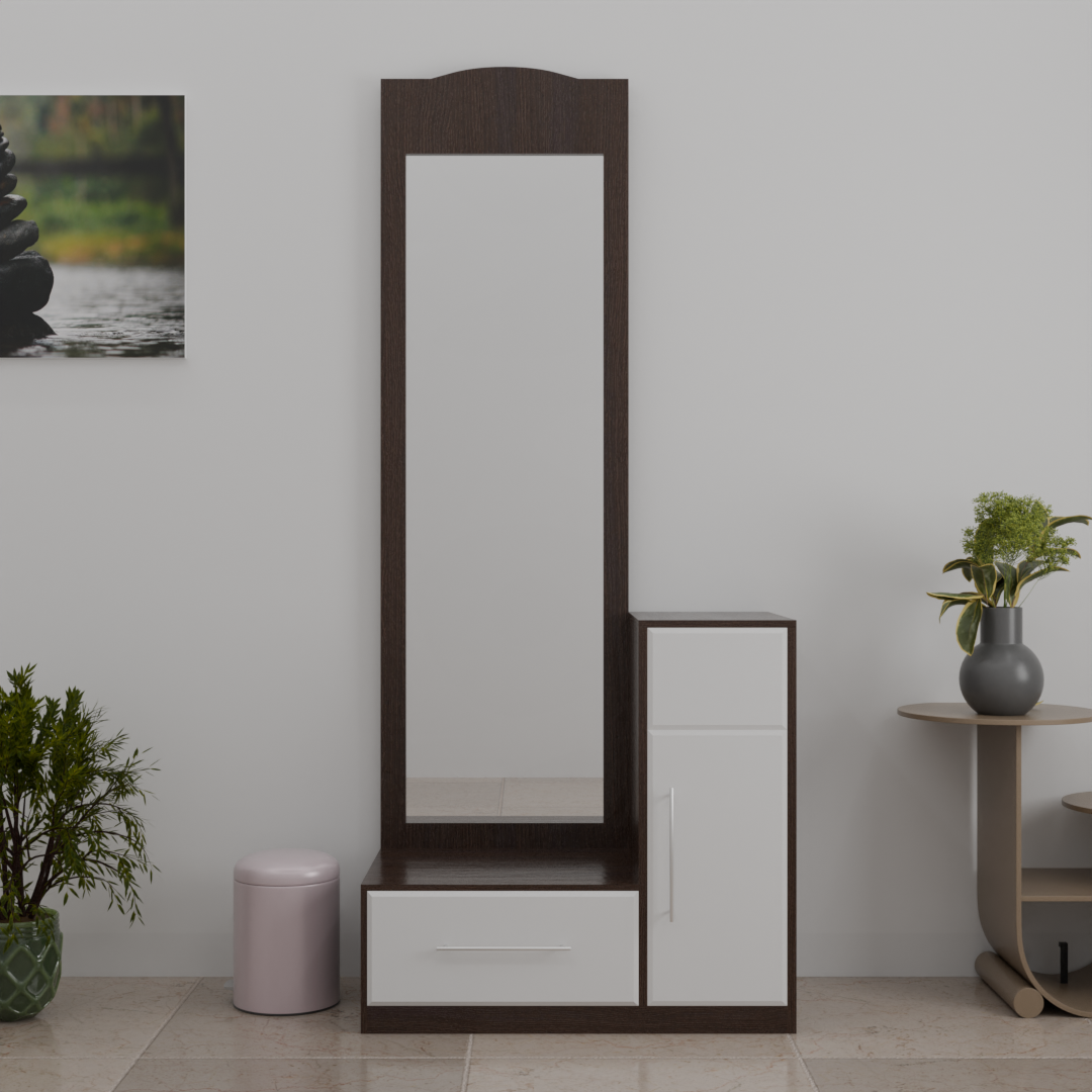 The Hollywood Glamour Mirror Dressing Table with a wood finish